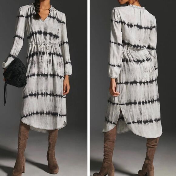 Anthropologie Cloth & Stone Drawstring Midi Dress XS - Picture 8 of 8